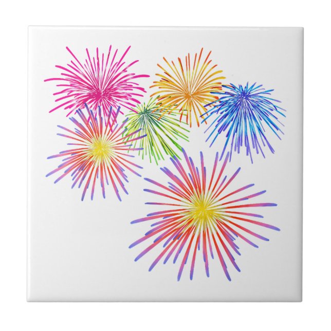 Fireworks Big Party Celebration Firecrackers  Ceramic Tile (Front)
