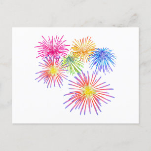 Fireworks Big Party Celebration Firecrackers  Holiday Postcard