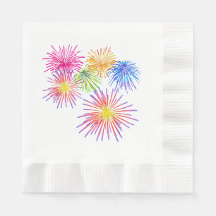 Fireworks Big Party Celebration Firecrackers Napkin
