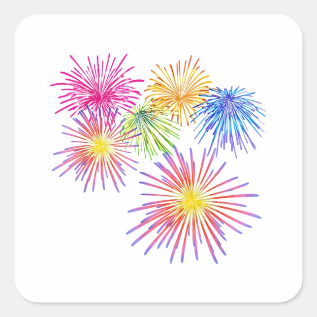 Fireworks Big Party Celebration Firecrackers  Square Sticker (Front)
