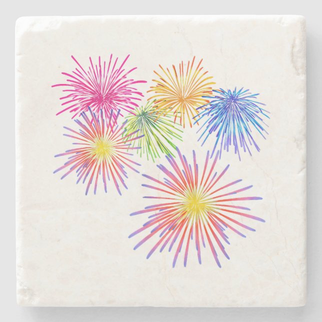 Fireworks Big Party Celebration Firecrackers  Stone Coaster (Front)