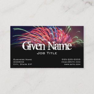Fireworks Black Business Card