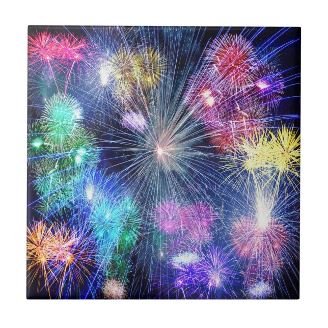 Fireworks Blast Ceramic Tile (Front)