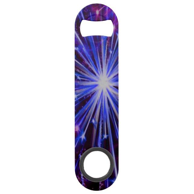 Fireworks Blue and Red Fun and Flashy Bottle Open (Front)
