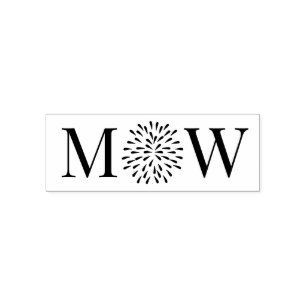 Fireworks Burst Couple Wedding 2 Initial Monogram Self-inking Stamp