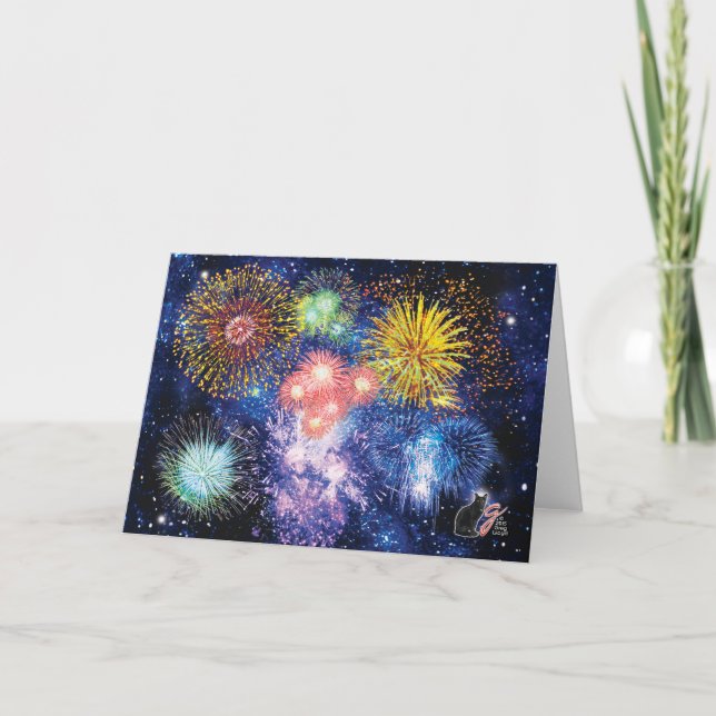 Fireworks Bursts Greeting Card (Front)