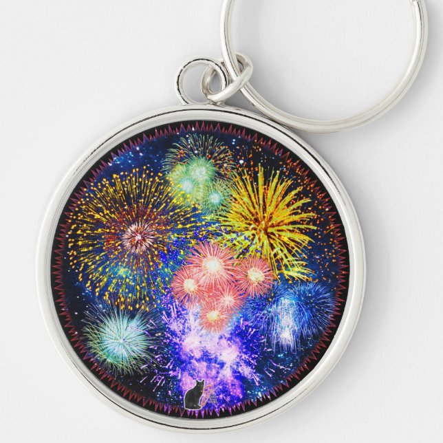 Fireworks Bursts Keychain (Front)