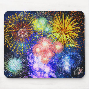 Fireworks Bursts Mouse Pad