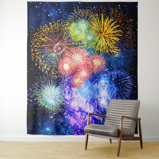 Fireworks Bursts Tapestry (In Situ)