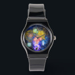 Fireworks Bursts  Watch<br><div class="desc">Wear this fireworks bursts watch to boost your excitement into the stratosphere! Against a starry sky the coruscating display explodes in a cascade of burning colors. The perfect watch for making every hour of every day a celebration…Please note: If you wish to have any Zazzle product imprinted with one of...</div>