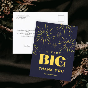 Fireworks Business Name Gratitude Thank You Postcard