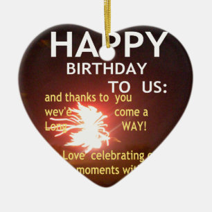 Fireworks Celebration with Thank You Message Ceramic Ornament