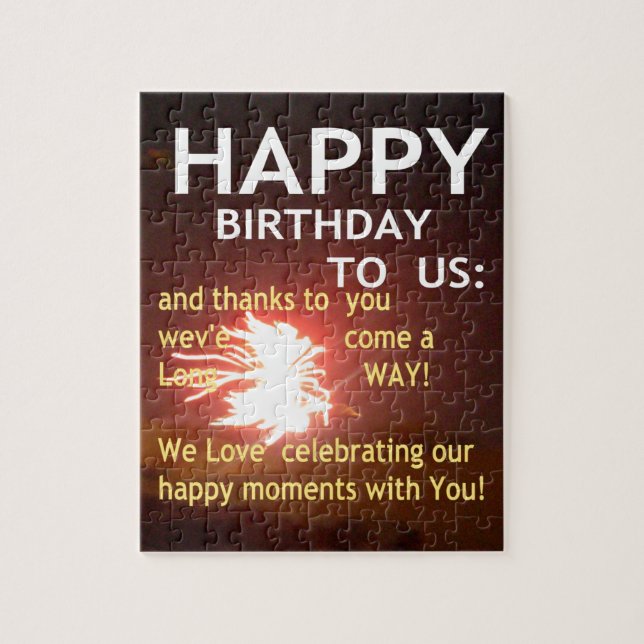 Fireworks Celebration with Thank You Message Jigsaw Puzzle (Vertical)