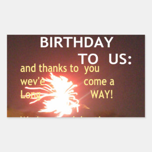 Fireworks Celebration with Thank You Message Rectangular Sticker