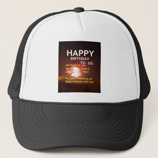 Fireworks Celebration with Thank You Message Trucker Hat (Front)