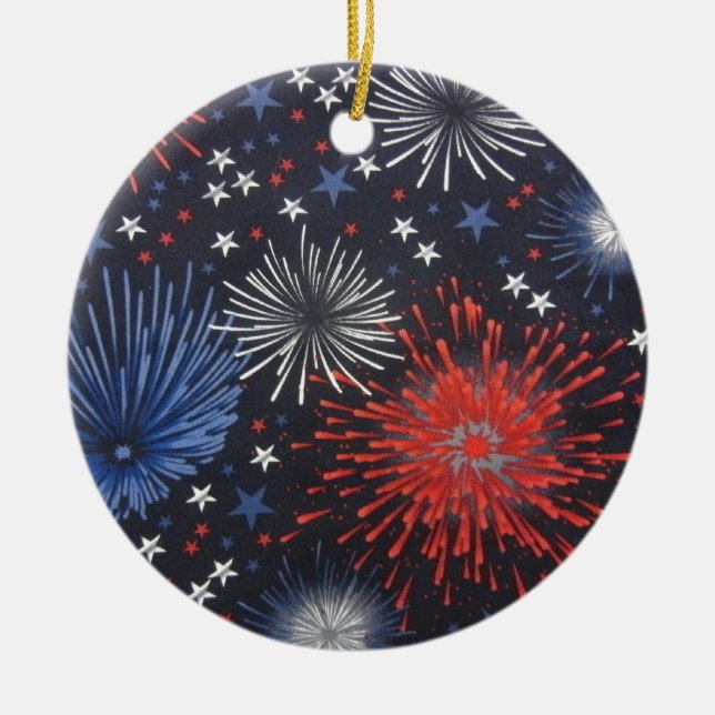 Fireworks Ceramic Tree Decoration (Front)