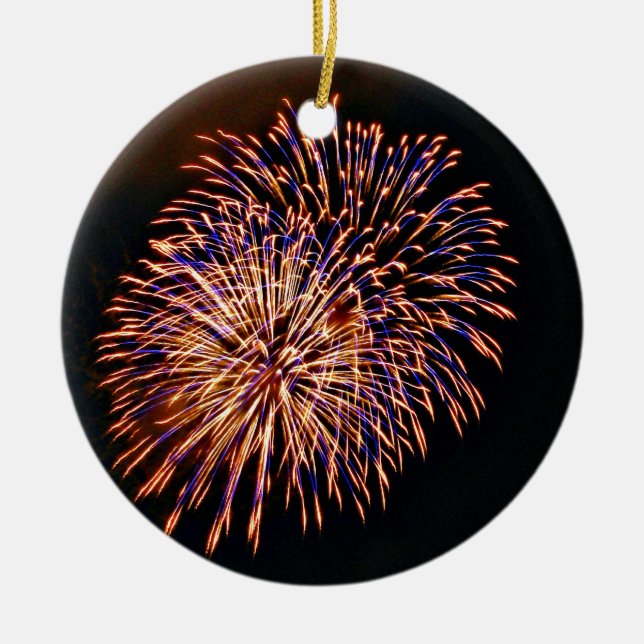 Fireworks Ceramic Tree Decoration (Front)
