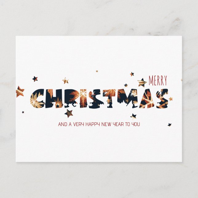 Fireworks Christmas & New Year Modern Gold  Holiday Postcard (Front)