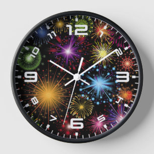 Fireworks Colourful Dynamic Sparkling Decor Clock