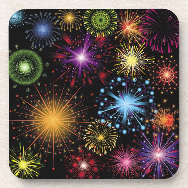 Fireworks Colourful Dynamic Sparkling Decor Coaster (Front)