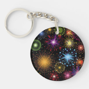 Fireworks Colourful Dynamic Sparkling Decor Key Ring