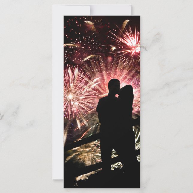 Fireworks Couple Kissing Silhouette (Front)