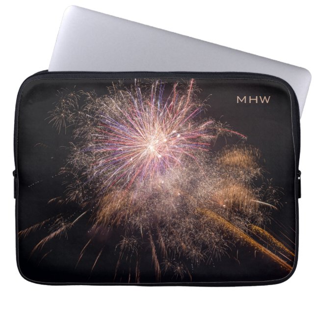 Fireworks custom monogram laptop sleeves (Front)