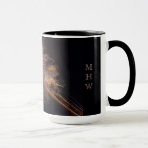 Fireworks custom monogram mugs