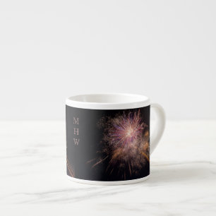 Fireworks custom monogram mugs