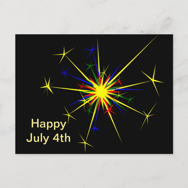 Fireworks Design 2 July 4th Postcard (Front)