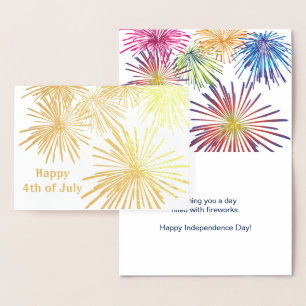Fireworks Design July 4th Foil Card