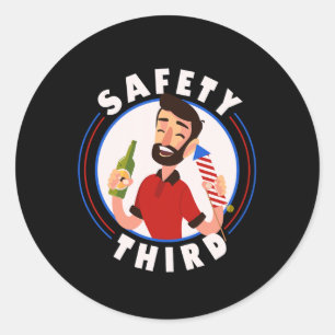 Fireworks Director 4th July Safety Third Classic Round Sticker