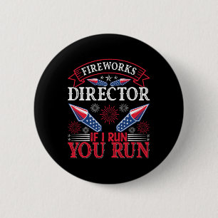 Fireworks Director American Flag 4th Of July 6 Cm Round Badge