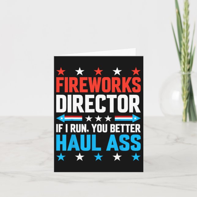 Fireworks Director American Flag 4th Of July Men W Card (Front)