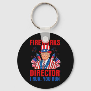 Fireworks Director I Run You Run Funny Trump Key Ring