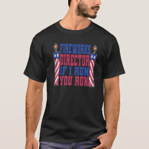 Fireworks Director If I Run You Run Pixel Effect 4 T-Shirt