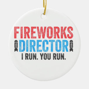 Fireworks Director T-Shirt 4th of July Shirt Ceramic Ornament