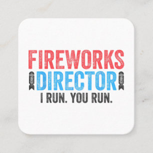Fireworks Director T-Shirt 4th of July Shirt Square Business Card