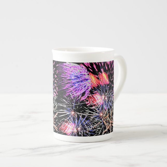 Fireworks Display Bone China Mug (Front Right)