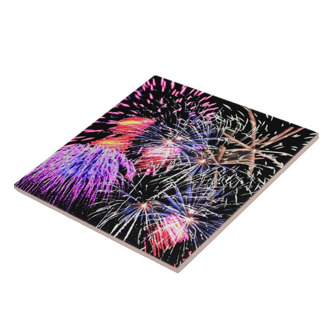 Fireworks Display Ceramic Tile (Side)
