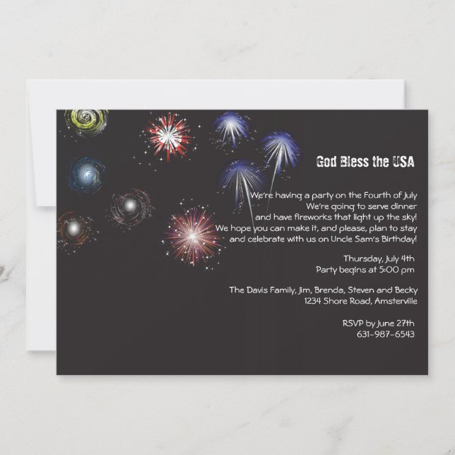 Fireworks Display Invitation (Front)