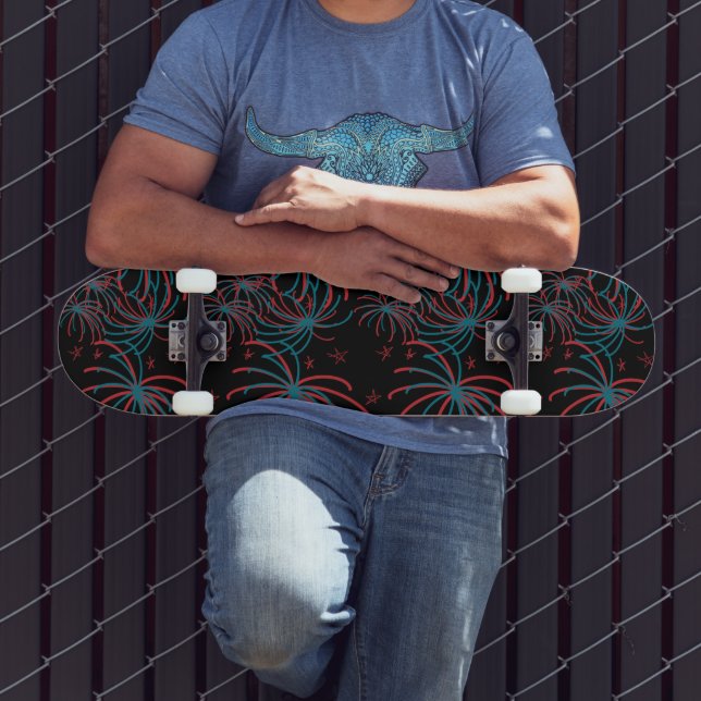 Fireworks Drawn Modern Skate Deck (Outdoor 3)