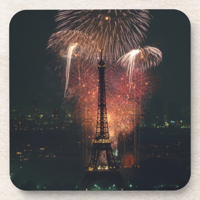 Fireworks, Eiffel Tower, Paris, France Coaster (Front)