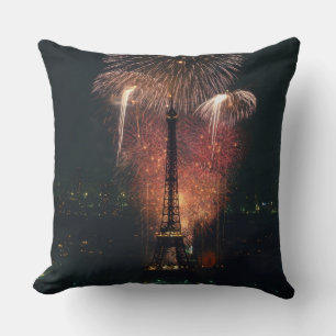 Fireworks, Eiffel Tower, Paris, France Cushion