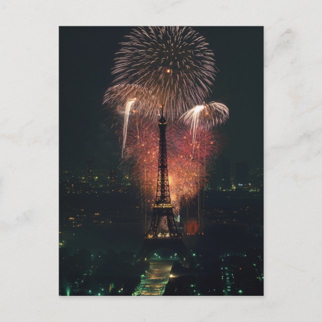 Fireworks, Eiffel Tower, Paris, France Postcard (Front)