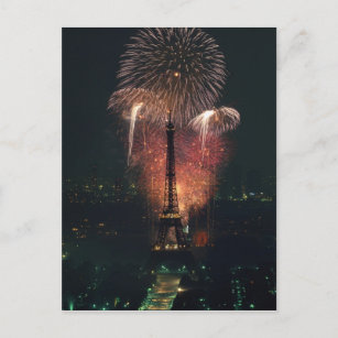 Fireworks, Eiffel Tower, Paris, France Postcard