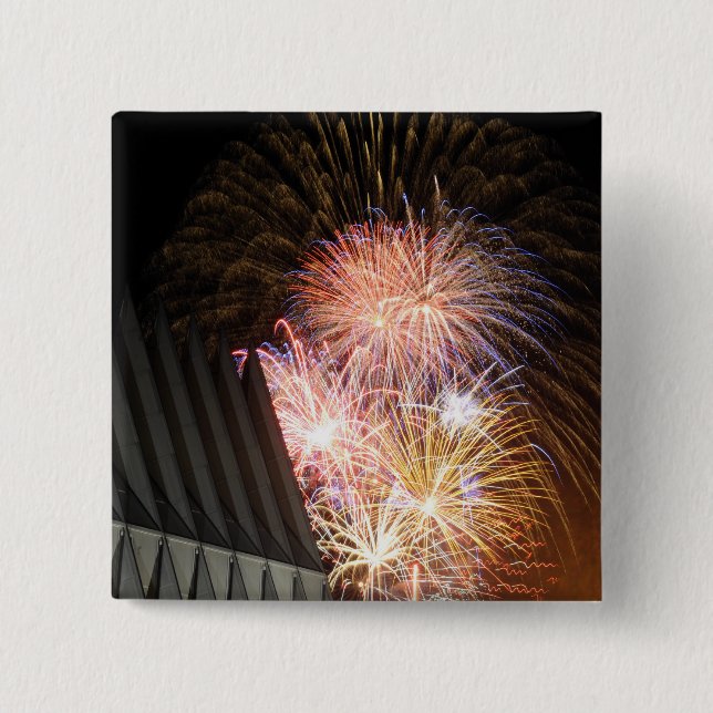Fireworks explode 15 cm square badge (Front)