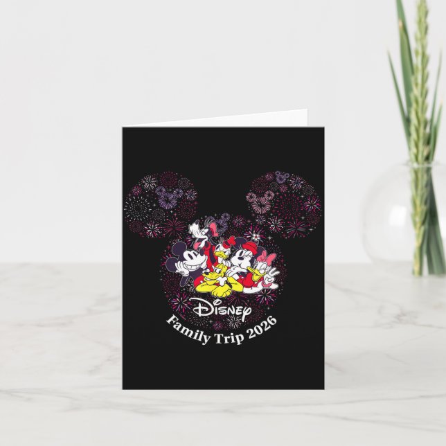 Fireworks Family Trip 2026 Valentine's Day Vacatio Card (Front)