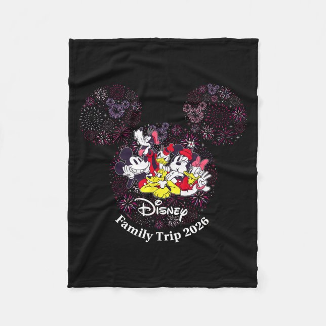 Fireworks Family Trip 2026 Valentine's Day Vacatio Fleece Blanket (Front)