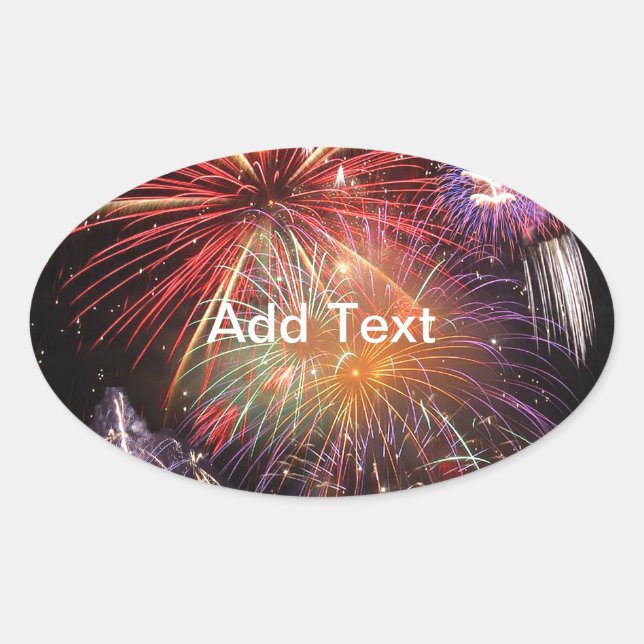 Fireworks Finale Oval Sticker (Front)